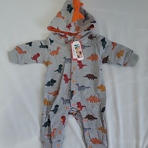 PatPat Multicolor Dinosaur Hooded Footie